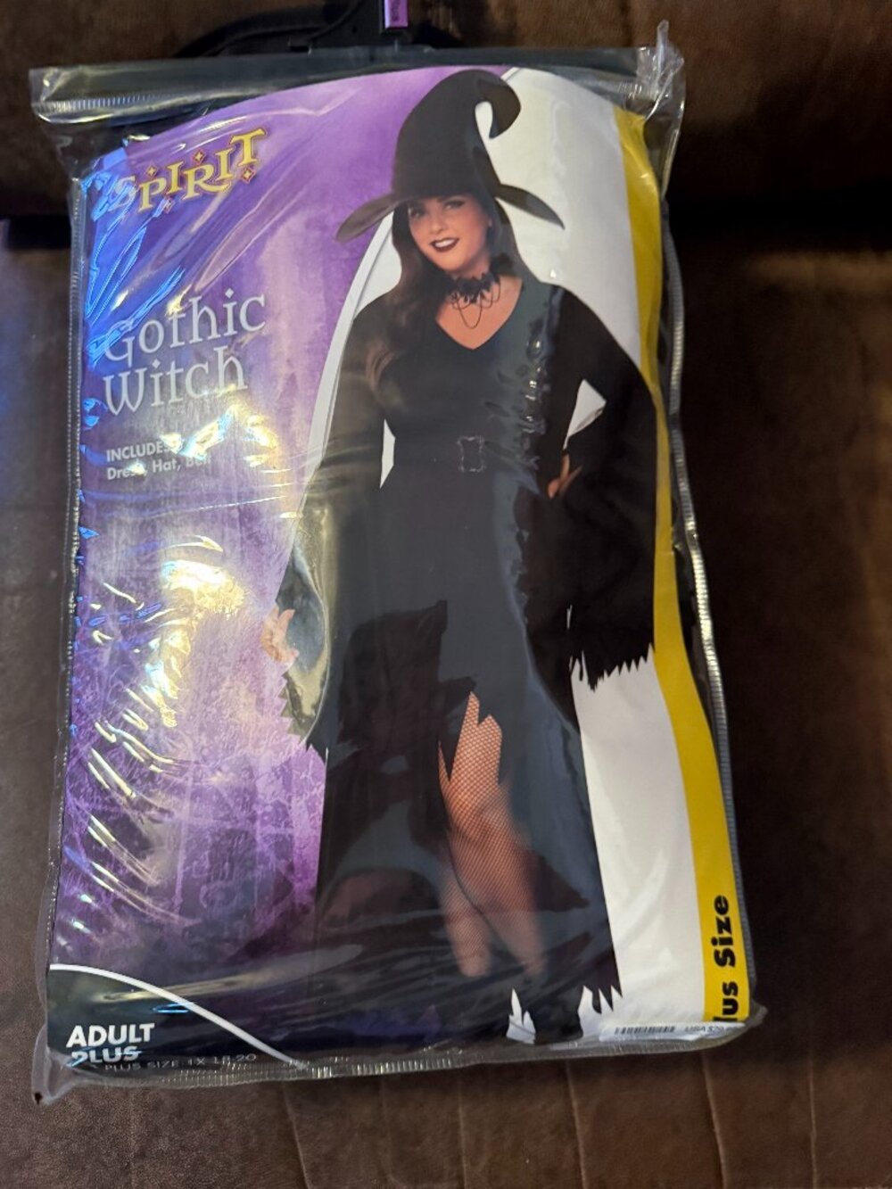 Spirit Halloween Gothic Witch Costume Adult 1X 18-20 Dress Hat & Belt